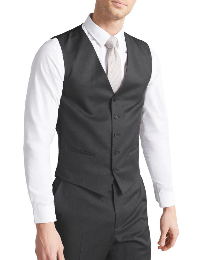 Gilet De Costume Ted Baker Slim Charcoal Twill Suit Grise Homme | PTT-89397330